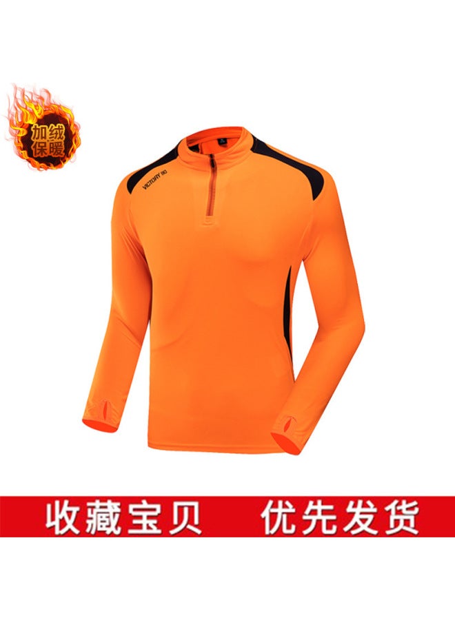 Hlg717 Plus Velvet "orange Black Edge" Adult Jacket Football Jersey - Image 1