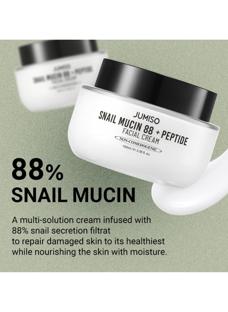 Jumiso - [Jumiso] Snail Mucin 88% + Peptide Cream 100ml | Intensive Hydrating and Anti-Aging Cream with Snail Extract and Peptides for Smooth, Youthful Skin - Image 1