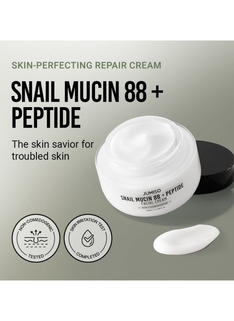 Jumiso - [Jumiso] Snail Mucin 88% + Peptide Cream 100ml | Intensive Hydrating and Anti-Aging Cream with Snail Extract and Peptides for Smooth, Youthful Skin - Image 1