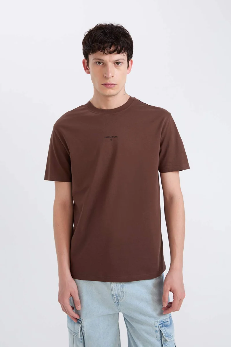 DeFacto Regular Fit Crew Neck Printed Short Sleeve T-Shirt