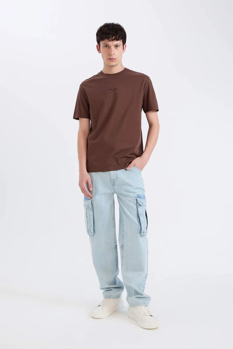 DeFacto Regular Fit Crew Neck Printed Short Sleeve T-Shirt