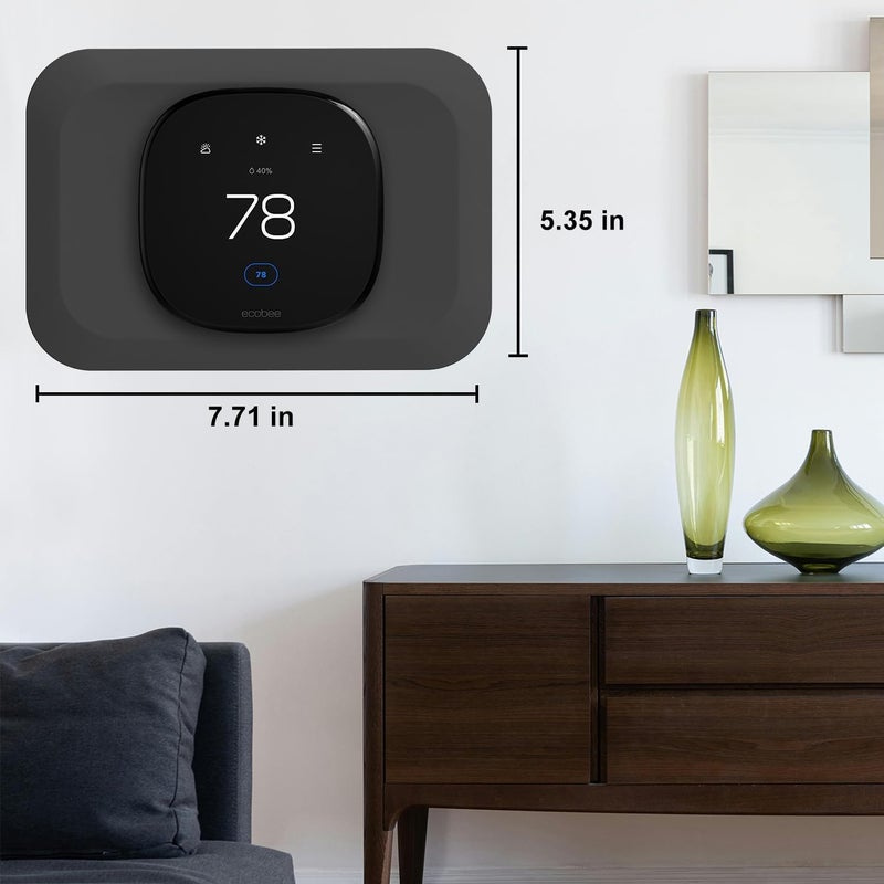 غطاء لوحة الجدار متوافق مع سخان Ecobee Smart Thermostat Premium الجديد لعام 2022 وسخان Ecobee Smart Thermostat Enhanced الجديد لعام 2022، إكسسوار لسخان الواي فاي القابل للبرمجة، لون أسود. - Image 4