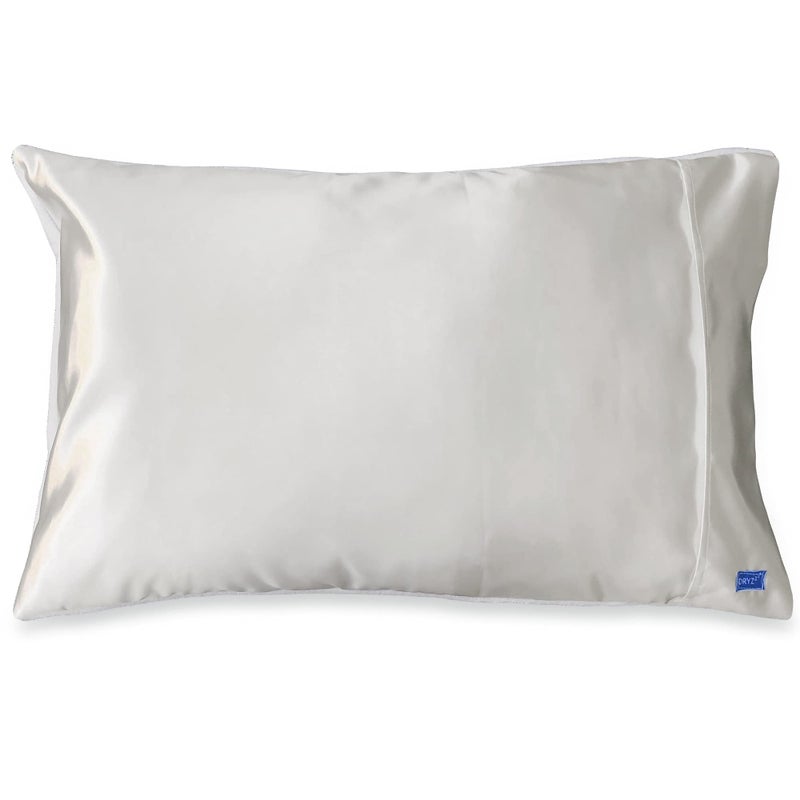 DryZzz 2in1 Microfiber Satin Pillowcase Ivory Standard Size Machine Washable