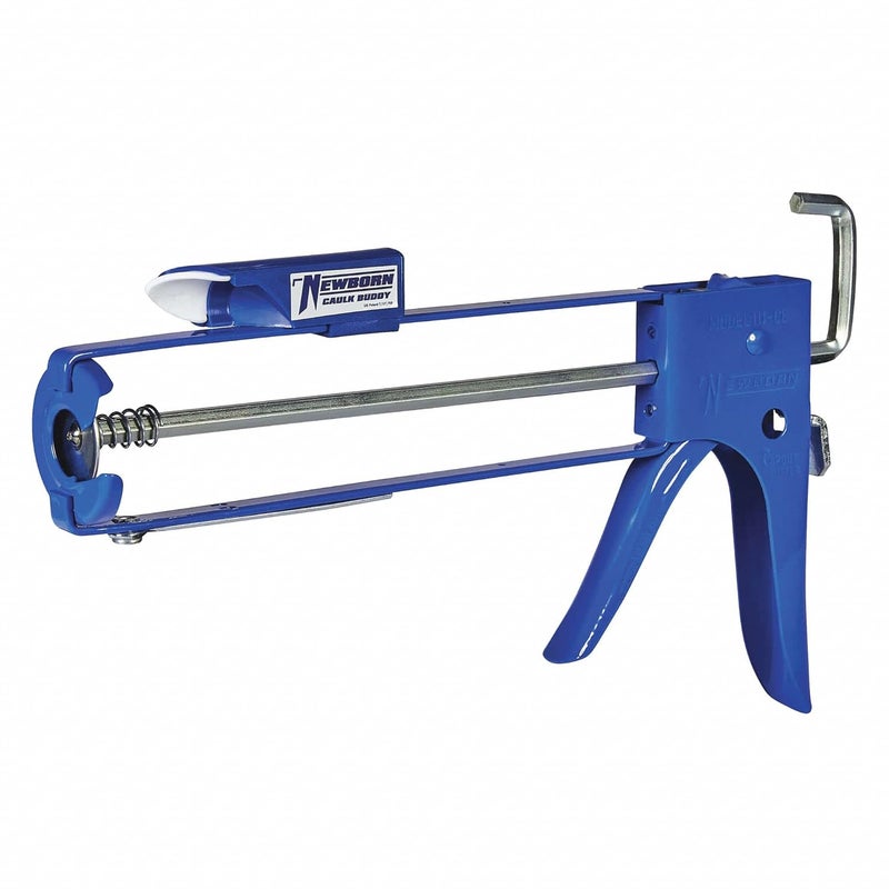 Newborn E-Z Thrust Skeleton Hex Rod Cradle Caulk Gun with Caulk Buddy Finishing Tool, 1/10 Gallon Cartridge, 10:1 Ratio