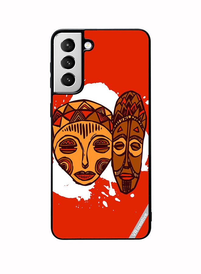 VR CREATIVE Protective Case Cover For Samsung Galaxy S22 5G African Masks Design Multicolour - Image 1