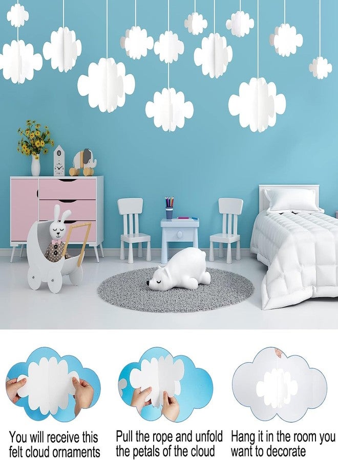 Incrizma 3D Cloud Decorations Hanging Clouds for Ceiling Cloud Party Decorations Cloud Ornaments Hanging Ceiling Decor for Art Stage Wedding Nursery Children Room Party (White) - Image 4