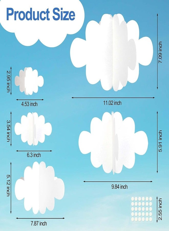 Incrizma 3D Cloud Decorations Hanging Clouds for Ceiling Cloud Party Decorations Cloud Ornaments Hanging Ceiling Decor for Art Stage Wedding Nursery Children Room Party (White) - Image 3