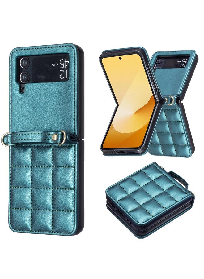 S-TOP Case For Samsung Galaxy Z Flip4 Square-shaped Crossbody Lanyard Leather Phone Case - Image 2