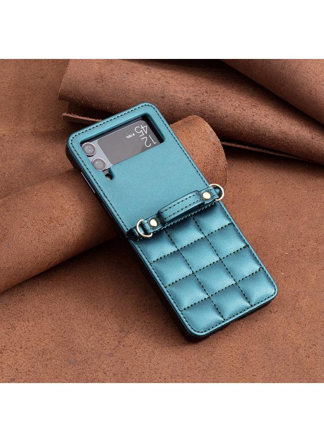 S-TOP Case For Samsung Galaxy Z Flip4 Square-shaped Crossbody Lanyard Leather Phone Case - Image 4