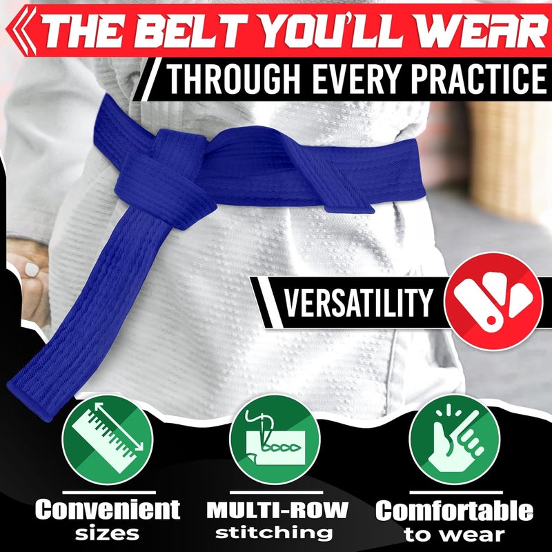 MYCRITEE Taekwondo Uniform Belt for Women - 86.6" Judo Belt Women Jiu Jitsu Gi Karate Belt Martial Arts Training Equipment - Image 2