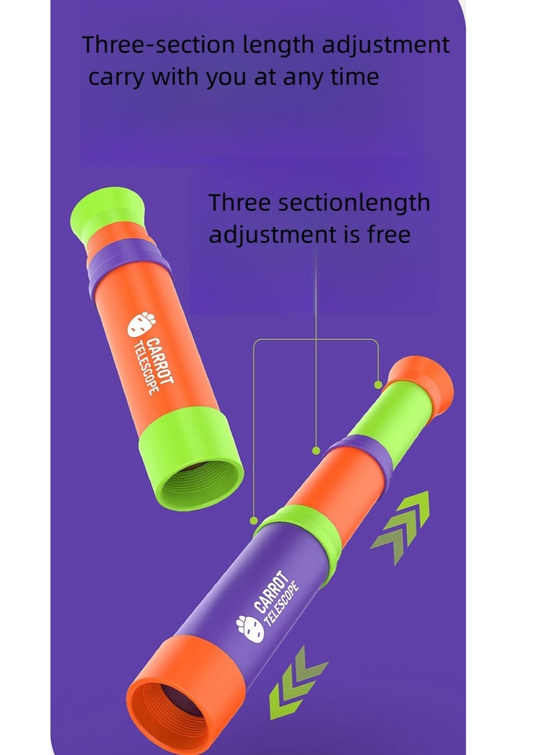 CARROT TELESCOPE Telescope 8X Monocular 3 Sections Telescopic Adjustable Focus Children's Educational Toy  - Image 3