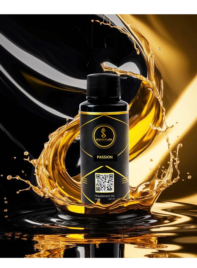 سينتا فلورا زيت "باسيون" (Passion) العطري من SCENTA FLORA لأجهزة نشر الروائح والعلاج العطري (50 مل) | معتمد من IFRA | مزيج يجمع بين الحمضيات والزهور والنفحات الترابية للمنازل والفنادق والمكاتب | مصمم لإضفاء أجواء مبهجة ومنعشة على أي مكان - Image 3