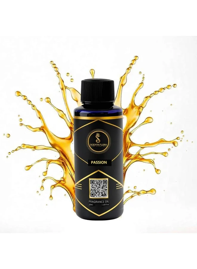 سينتا فلورا زيت "باسيون" (Passion) العطري من SCENTA FLORA لأجهزة نشر الروائح والعلاج العطري (50 مل) | معتمد من IFRA | مزيج يجمع بين الحمضيات والزهور والنفحات الترابية للمنازل والفنادق والمكاتب | مصمم لإضفاء أجواء مبهجة ومنعشة على أي مكان
