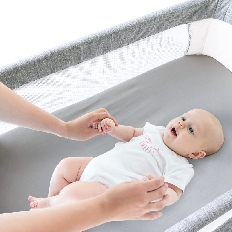 Biloban Bassinet Sheets Compatible with Baby Delight Beside Me Dreamer Bassinet and Koolerthings (3 in 1) Baby Bassinet,100% Cotton, 2 Pack, Ultra Soft Bassinet Sheet for Baby, Gray - Image 5