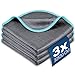 Airlab Carbon Microfiber Towels for Car Glass Window Polishing Cleaning Cloth Auto Detailing Lint Free Streak Free Drying Car Wash Large Towel Pack of 3 12 x 12 GreyBlue - Image 2