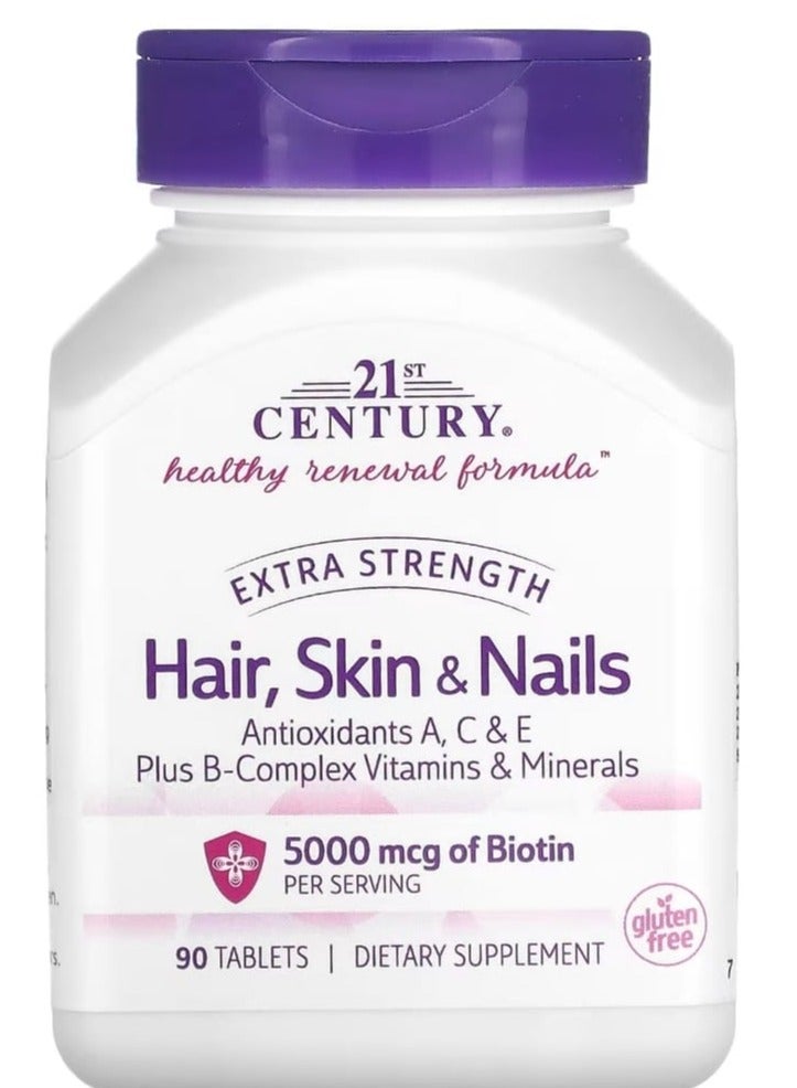 21st Century Extra Strength Hair Skin & Nails 90 Tablets - Image 2