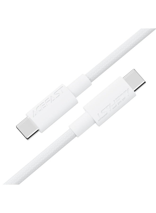 ACEFAST Charging Data Cable C18-03 USB-C to USB-C, 60W Fast Charge, 1.2M Nylon Braided Wire, High-Speed Data Transmission - White - Image 2