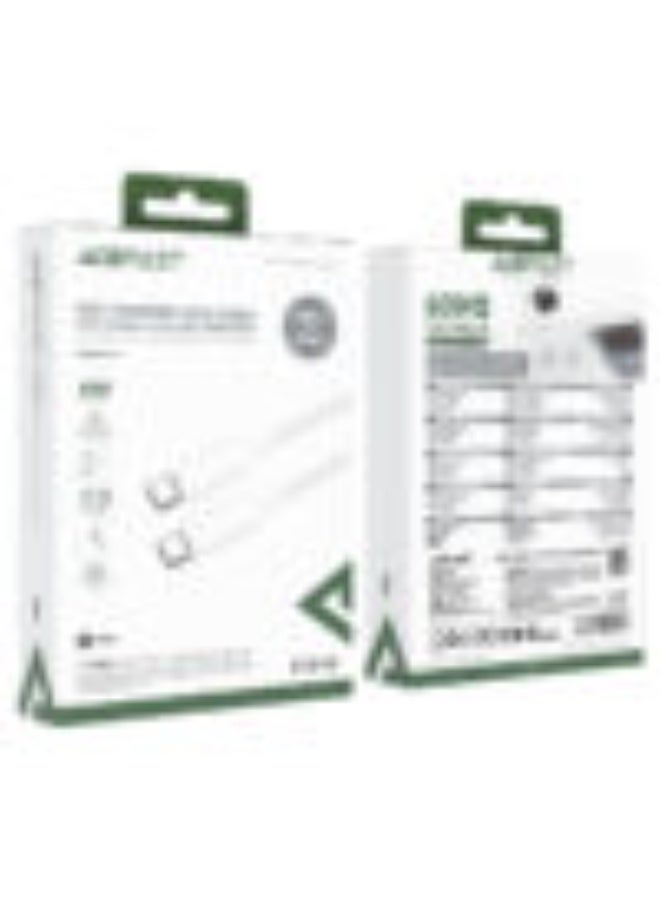 ACEFAST Charging Data Cable C18-03 USB-C to USB-C, 60W Fast Charge, 1.2M Nylon Braided Wire, High-Speed Data Transmission - White - Image 5