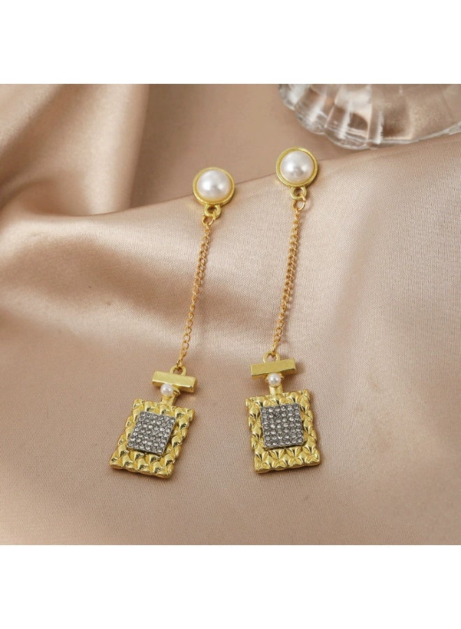 Goolsky Elegant Long Drop Earrings for Women – High-End Stylish Statement Dangle Jewelry, S925 Silver Sparkling Crystals, Formal/Parties Weddings Eid Wear - Image 3