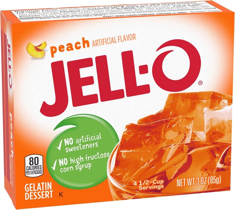 Jell-O Peach Gelatin Dessert Mix - Pack of 6 (3 oz each) - Image 1