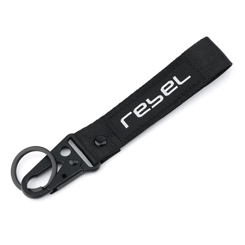 Motorcycle Keychain Key Ring Pendat Holder Moto Embroidery Keyring Key Chain For Rebel CMX 300 500 CMX300 CMX500, Black, Medium