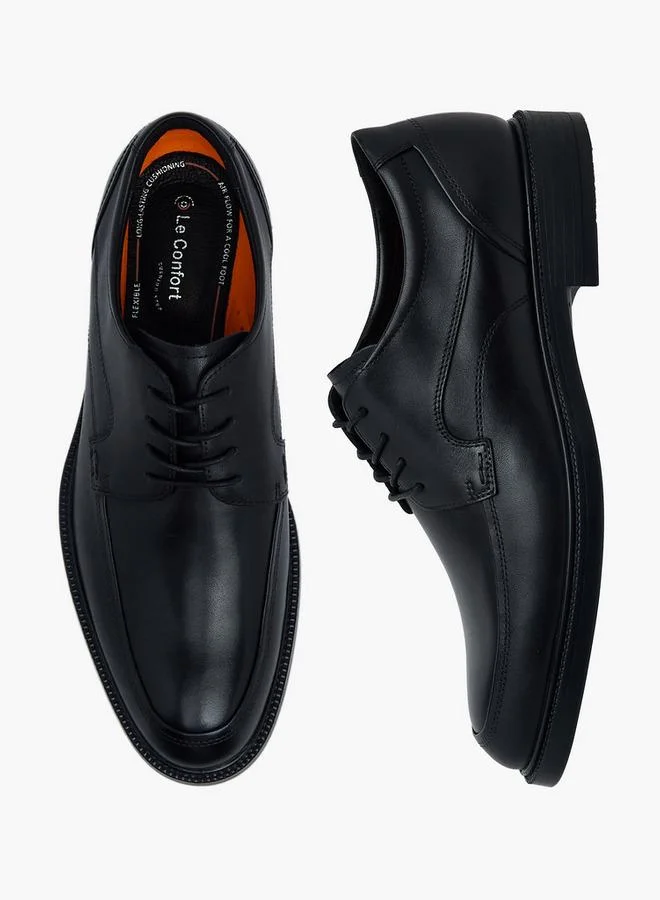 لو كونفورت Men Leather Lace-Up Derby Shoes