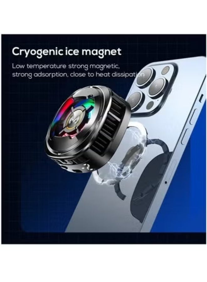 Memo ❄️ CX06 Magnetic Phone Cooler Fan with Colorful RGB Lights | Advanced Semiconductor Cooling Radiator for iPhone, Android & All Smartphones | Ultra-Quiet Snap-On Heat Dissipation System for Gaming, Charging & Streaming | Portable USB Mobile Cooler  - Image 2