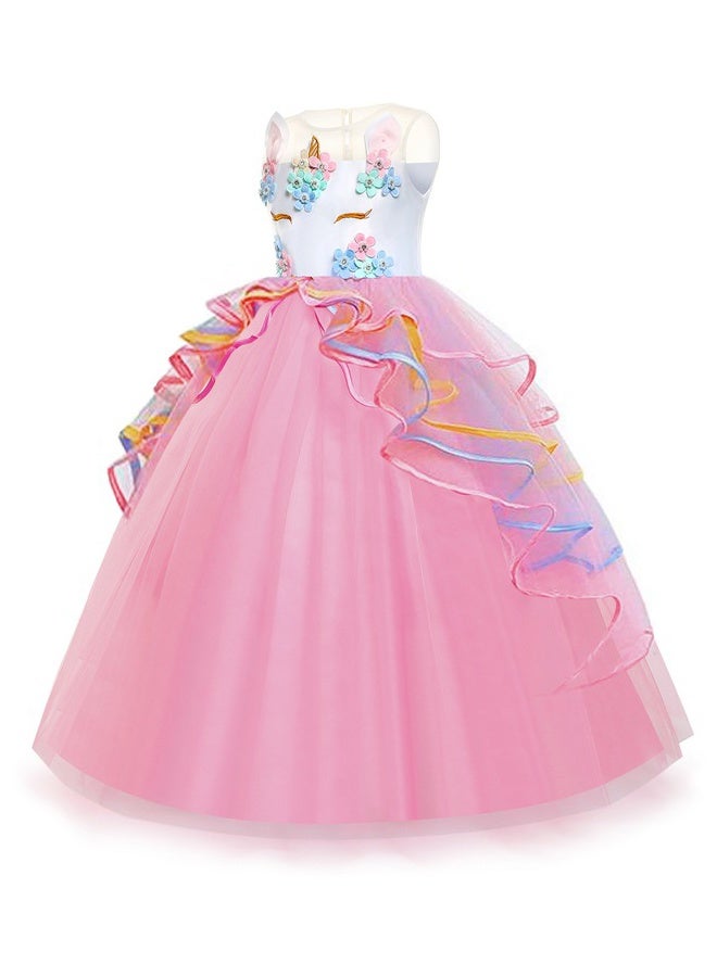 Unicorn Princess Costume Birthday Pageant Party Dance Performance Fancy Dress Up Outfit 10 - 11 Years - Image 5