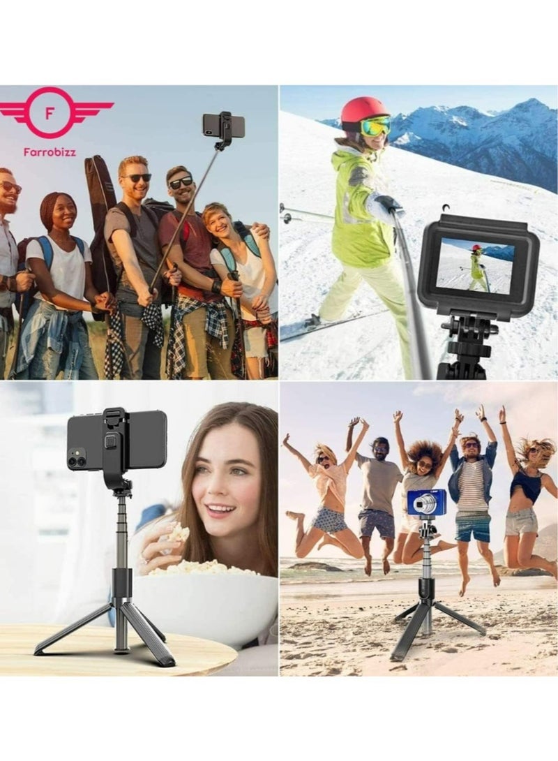 ELTRAZONE 3 in 1 Extendable Selfie Stick Tripod, Selfie Stick For Phone with Bluetooth Wireless Remote Phone Holder for iPhone 12 /iPhone 11/pro, Samsung Galaxy S10/S9 Plus/S8/Note8 - Image 5