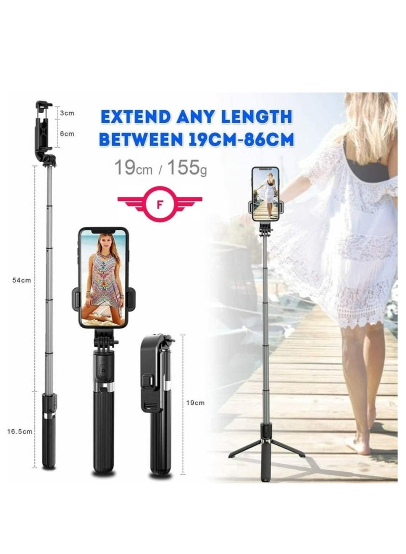 ELTRAZONE 3 in 1 Extendable Selfie Stick Tripod, Selfie Stick For Phone with Bluetooth Wireless Remote Phone Holder for iPhone 12 /iPhone 11/pro, Samsung Galaxy S10/S9 Plus/S8/Note8 - Image 2
