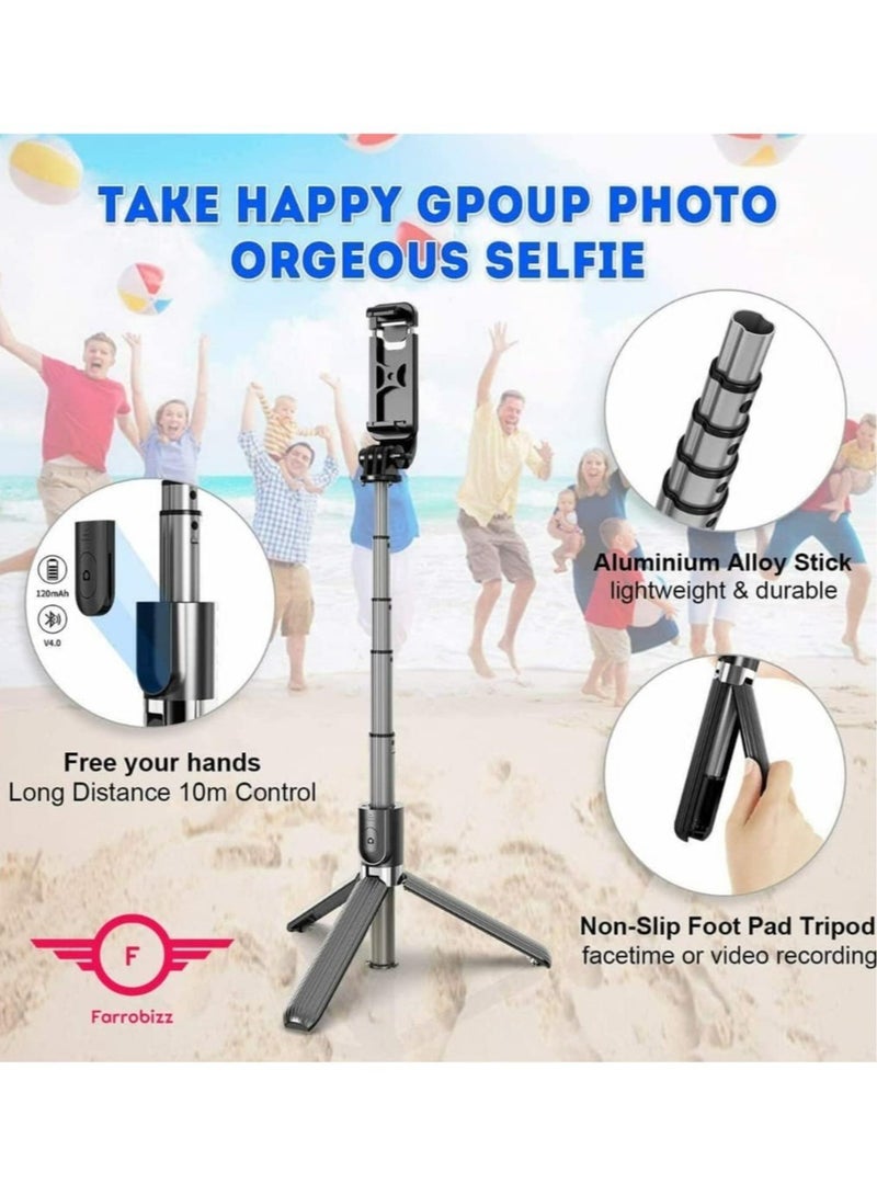 ELTRAZONE 3 in 1 Extendable Selfie Stick Tripod, Selfie Stick For Phone with Bluetooth Wireless Remote Phone Holder for iPhone 12 /iPhone 11/pro, Samsung Galaxy S10/S9 Plus/S8/Note8 - Image 3