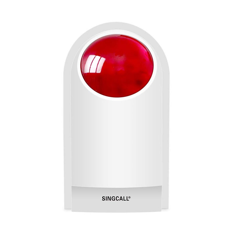 SINGCALL Strobe Siren Panic Alarm Button Siren Alarm with Light for Home Caring Loud Outdoor SOS Alert System 2 Red Flashing Siren and 4 Emergency Button for Store Hotel Jewelry Shop Security - Image 2
