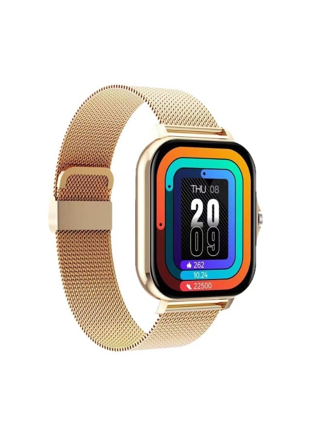 Smartwatch,Bluetooth Fitness Watch for Women Men,Sport Watch with Blood Oxygen Blood Pressure Heart Rate Sleep Monitor,for Android iOS,Gold - Image 3