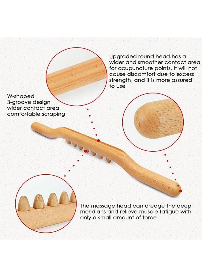 Arabest 4-Piece  Scraping Stick Beech Wood Back Shoulder Neck Waist Leg Massage Tools  - Image 2