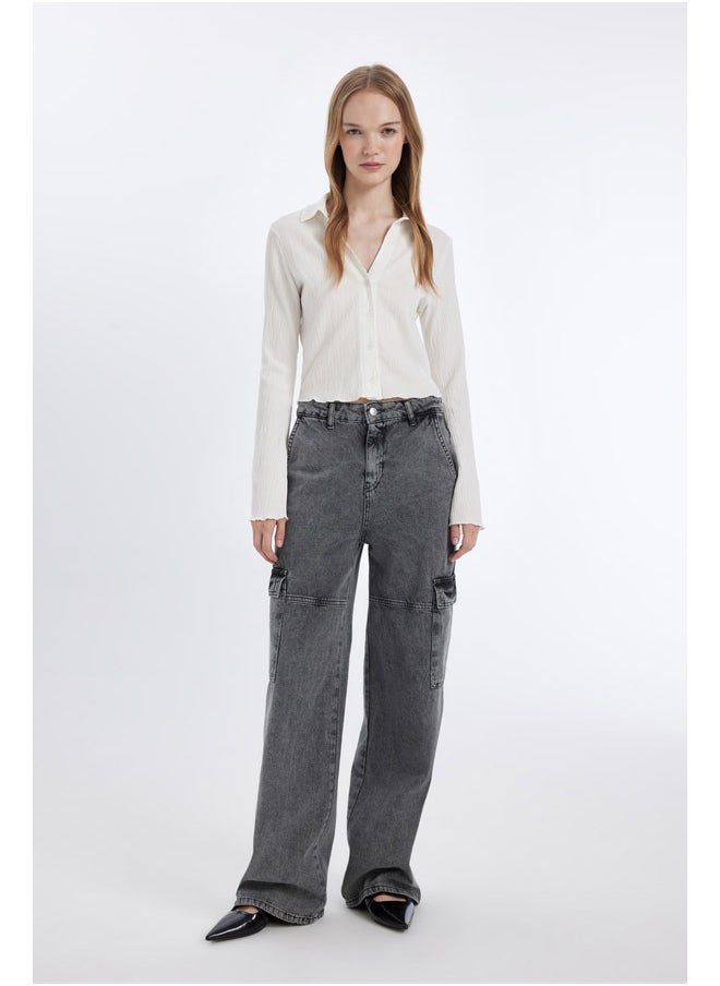 DeFacto - Woman Woven Fitted Long Sleeve Shirt - Image 1