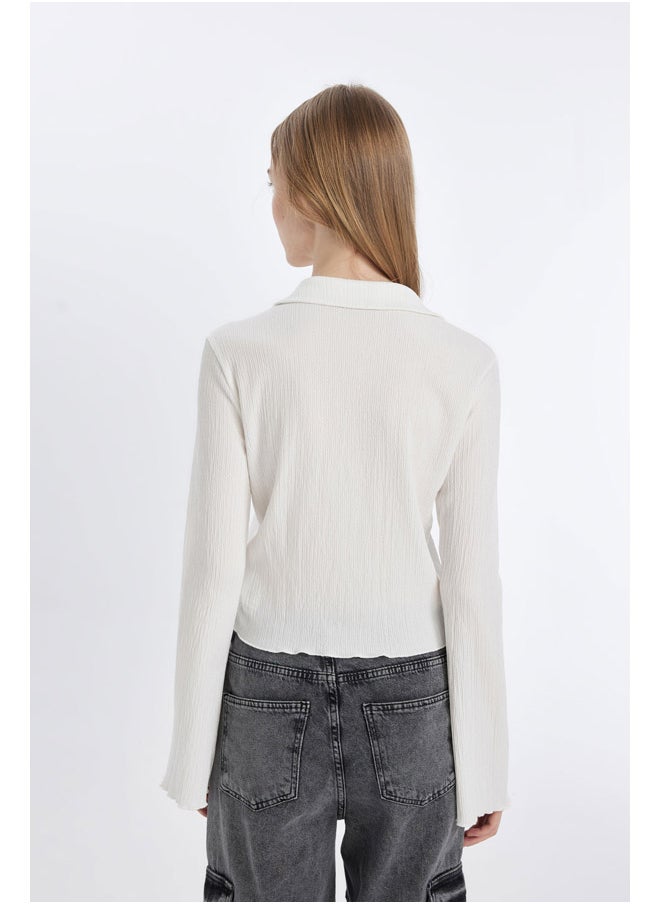 DeFacto - Woman Woven Fitted Long Sleeve Shirt - Image 1
