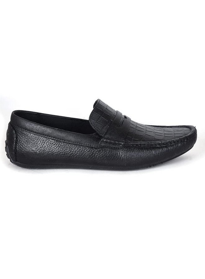 AJANTA Mens Black Loafers FK0077 - Image 3