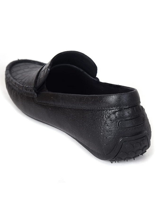 AJANTA Mens Black Loafers FK0077 - Image 4