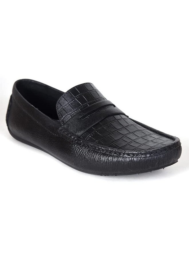 AJANTA Mens Black Loafers FK0077 - Image 1