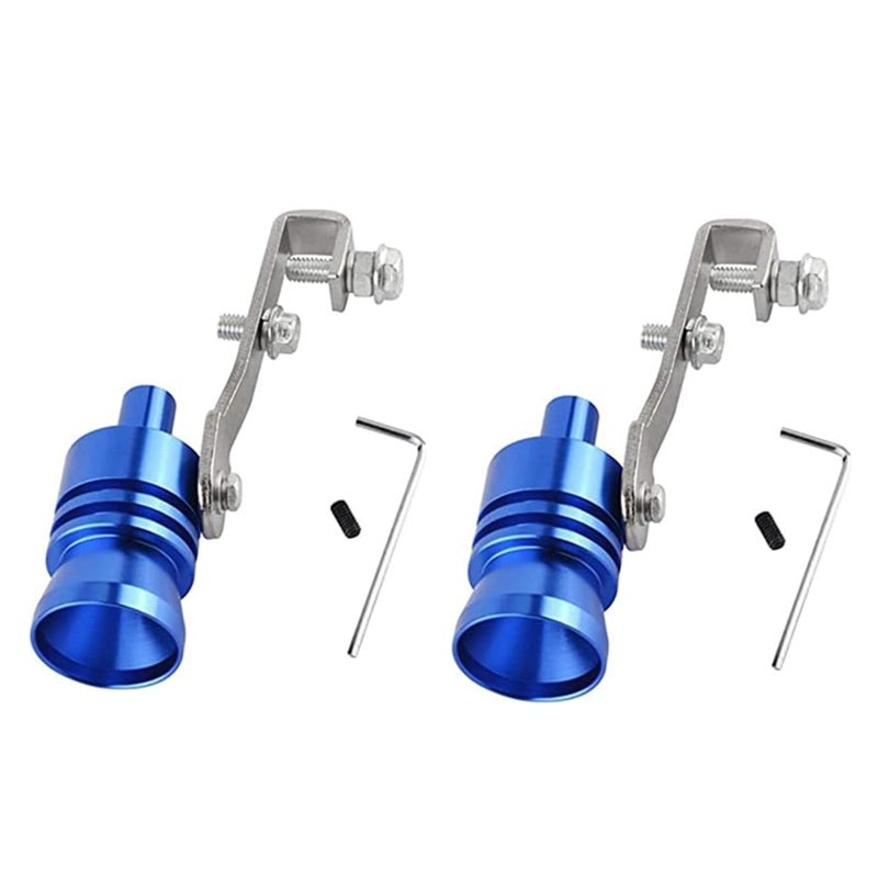 KINOWJI Turbo Sound Whistle Exhaust MufflerXL Size Aluminum Alloy Universal Turbo Sound Exhaust Muffler Pipe Whistle Car Roar Maker Blue - Image 3