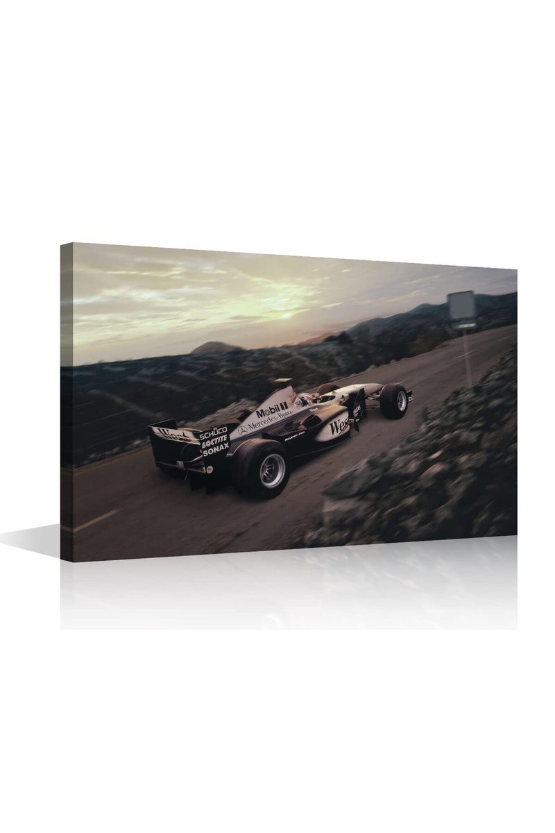 TISHIRON ALAYRA Canvas Wall Art Decor Car Car in Competition Poster Wall Art Contemporary Family Bedroom Decor Prints for Home Living Room Dining Room Kitchen Framed Ready to Hang 18x12 in - Image 1