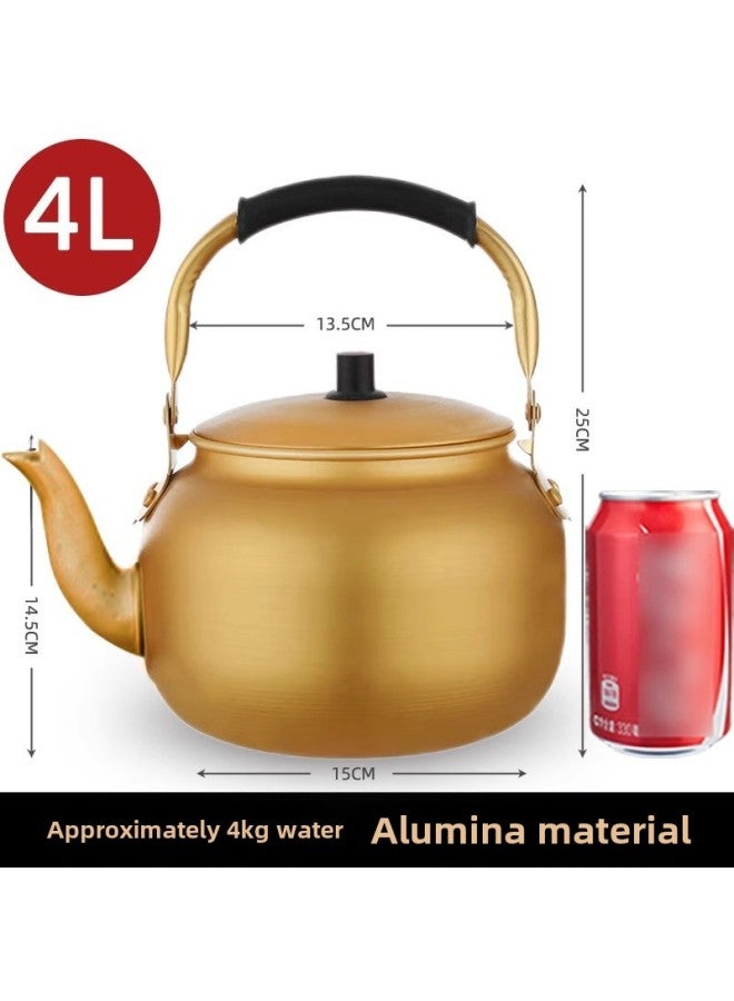 Korean Style Rice Hose Pot Aluminum Yellow Aluminum Pot Kettle Plus Soup Pot Mini Household Open Fire Gas Boiling Teapot Aluminum Teapot-Color:Korean Yellow Pot 4L-Capacity:0.55l-15l Yellow Aluminum Pot - Image 1
