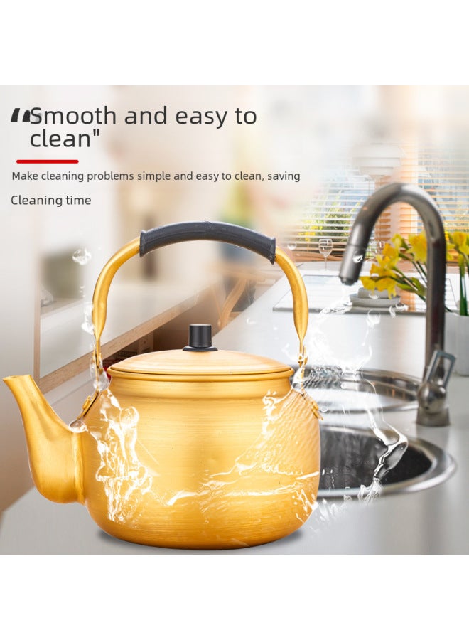 Korean Style Rice Hose Pot Aluminum Yellow Aluminum Pot Kettle Plus Soup Pot Mini Household Open Fire Gas Boiling Teapot Aluminum Teapot-Color:Korean Yellow Pot 4L-Capacity:0.55l-15l Yellow Aluminum Pot - Image 5