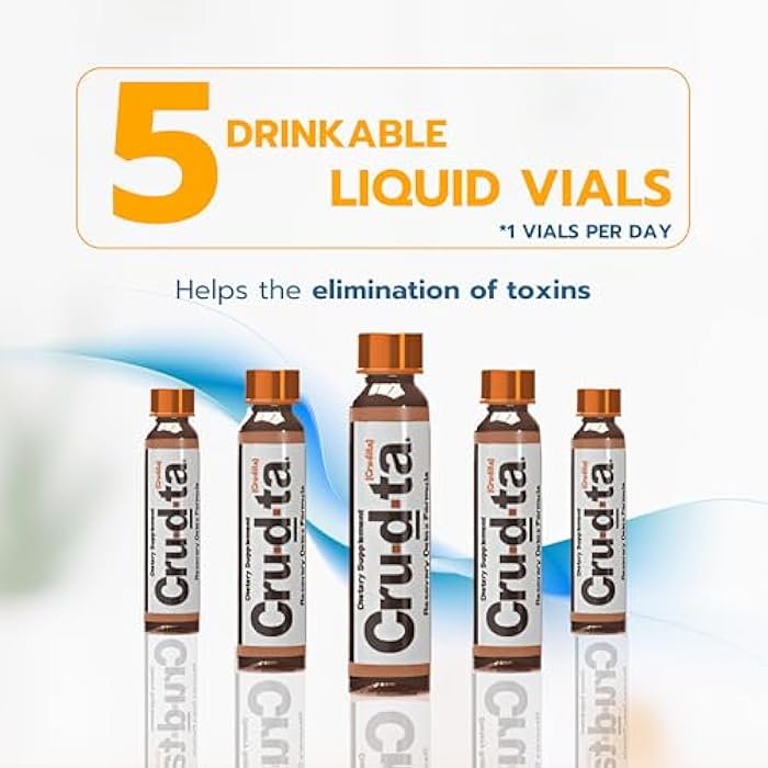 Cru-d-ta Crudta Recovery Detox Formula with L-Glutamine, Silymarin Extract, Boldo Extract, Antioxidants, Immune Support, 5 Vials - Image 5