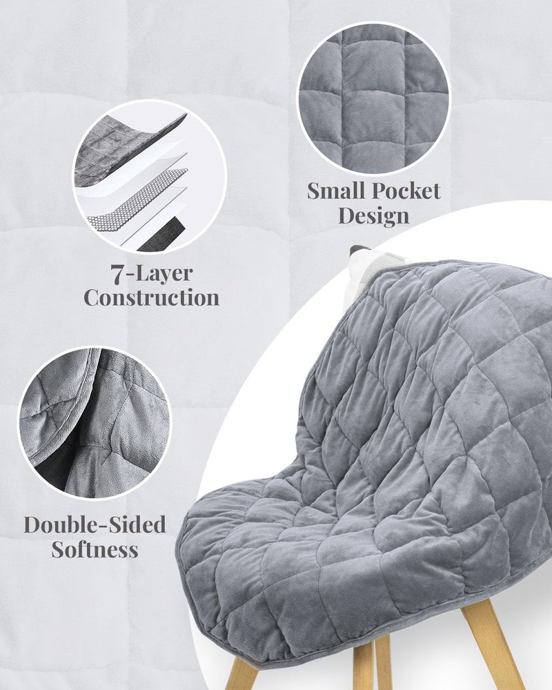 Kivik Weighted Blanket 5 lbs for Adults Small Weighted Blanket Travel Size Weighted Lap Blanket Throw for Calming & Relaxing Household Machine Washable-Grey 29x24 Inches - Image 3