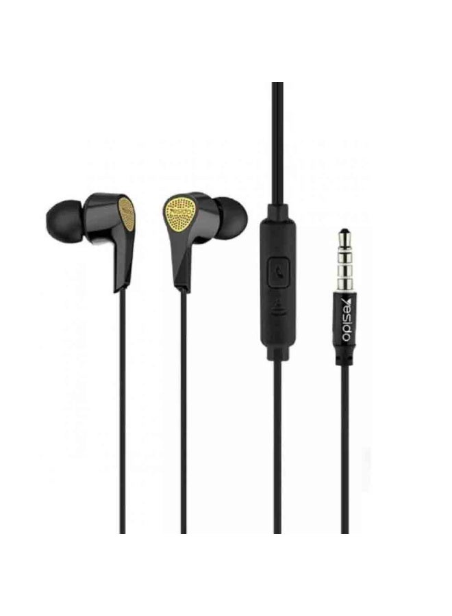 Yesido YH25 Wired Stereo In-Ear Earphones with Heavy Bass, HD Microphone, 3.5mm Jack, HiFi Sound Quality, Noise Isolation Earbuds - Image 1