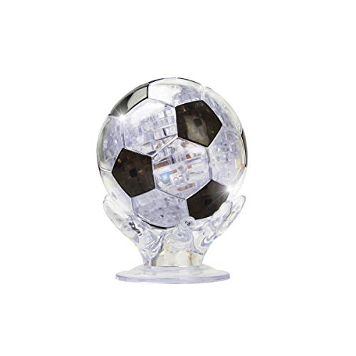 Coolplay 3D Crystal Puzzle for Children, Soccer Puzzle Ball Light-up for Adult Black and Transparent - 76 Pieces - Image 1