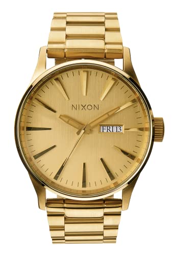 NIXON Sentry SS Stainless Steel Day/Date 42mm WR 100 Meters Mens Watch A356 - Image 1