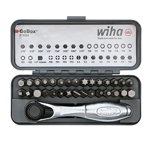 Wiha 74984 32 Piece GoBox Standard Bit Set with Mini Ratchet - Image 1