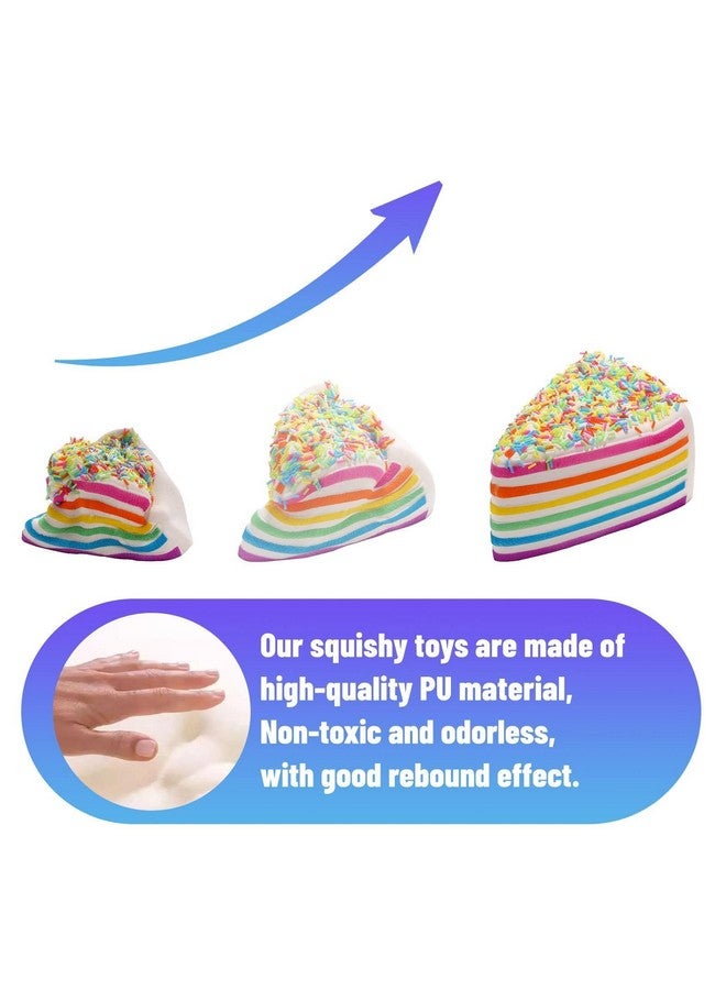 أنبور 5.8 بوصة من Squishies Cake Rainbow Jumbo بطيئة الارتفاع برائحة الجبن Kawaii لتخفيف التوتر في عيد الحب ألعاب الأطفال - Image 2